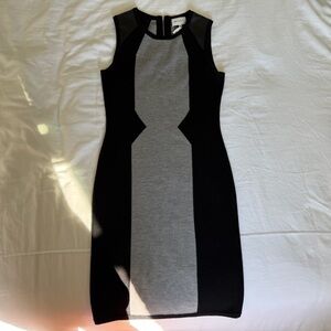 Milly Black and Gray Midi Dress